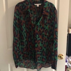 DVF Cheetah Print Blouse